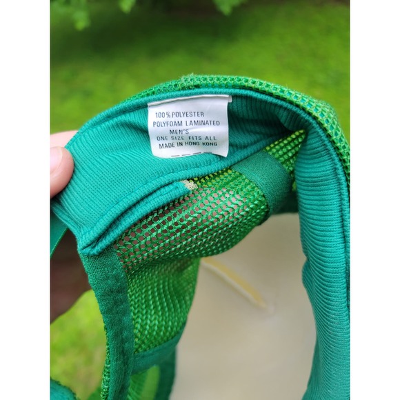 Vintage 80s Bass Pro Shops Green Mesh Snapback Hat - Picture 3 of 3